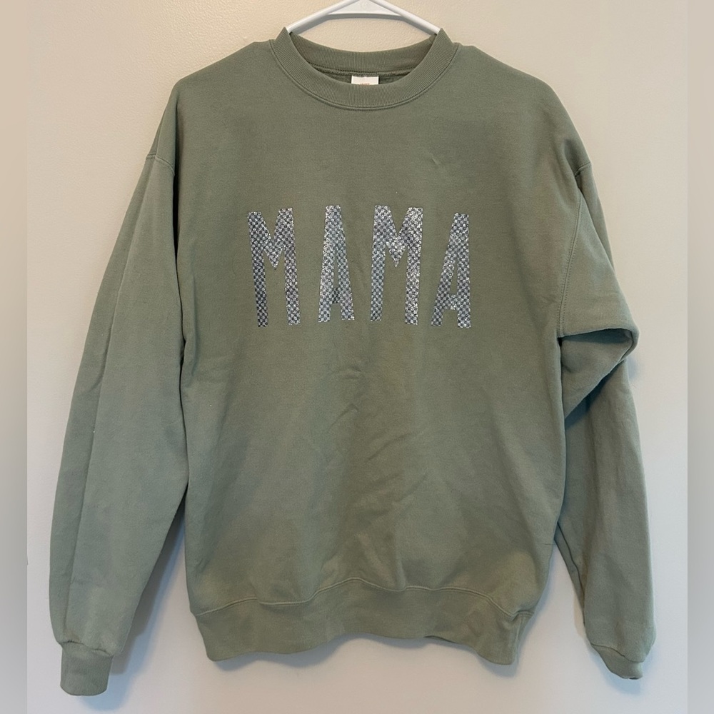 Green MAMA Crewneck Sweater